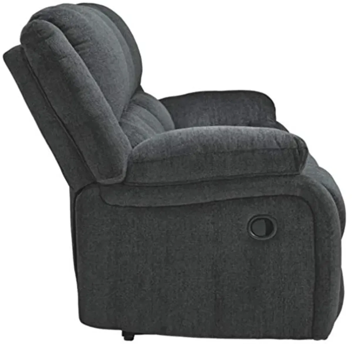 Signature Design by Ashley Draycoll Contemporary Manual Pull Tab Reclining Sofa, Dark Gray