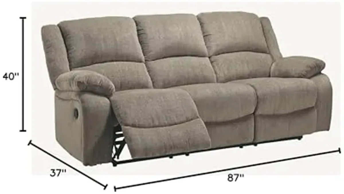 Signature Design by Ashley Draycoll Contemporary Manual Reclining Sofa, Light Brown