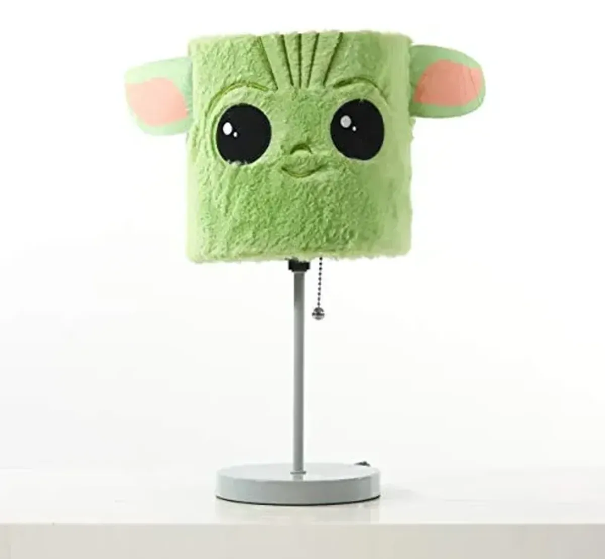 Star Wars The Mandalorian “The Child” Plush Shade Table Lamp ,Green Kids Bedroom & Playroom Lighting Décor