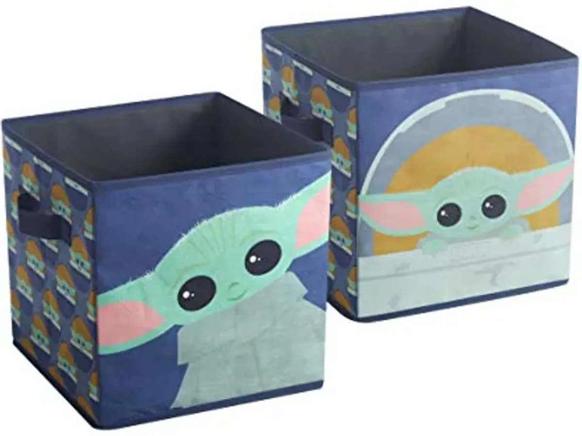 Idea Nuova Star Wars The Mandalorian,The Child Set of 2 Durable Storage Cubes with Handles