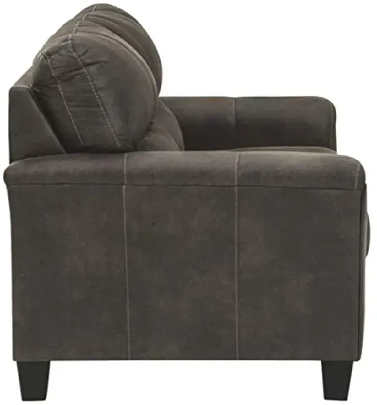 Signature Design by Ashley Navi Faux Leather Modern Loveseat, Gray