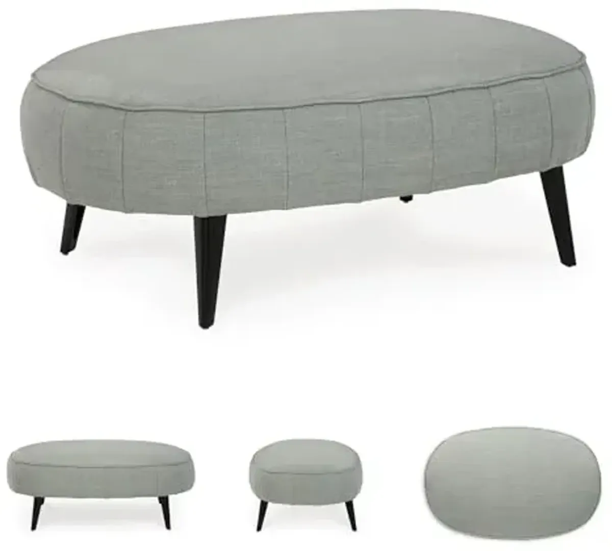 Signature Design by Ashley Hollyann Mid-Century Modern Oversized Ottoman, Gray