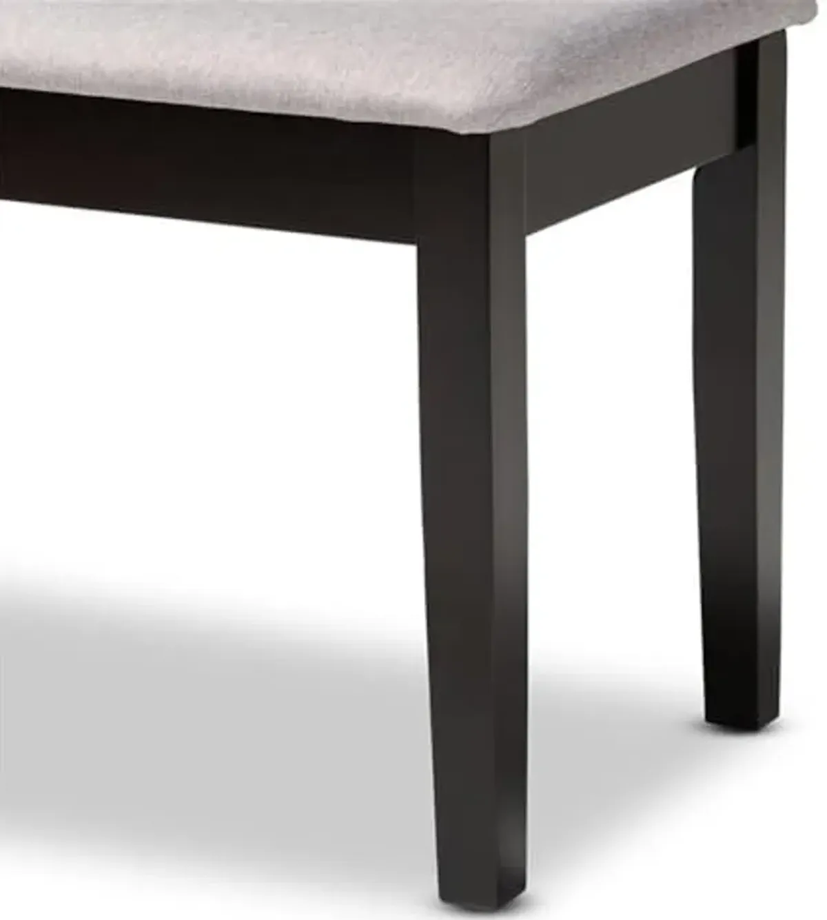 Baxton Studio Teresa Modern and Contemporary Transitional Grey Fabric Upholstered and Dark Brown Finished Wood Dining Bench