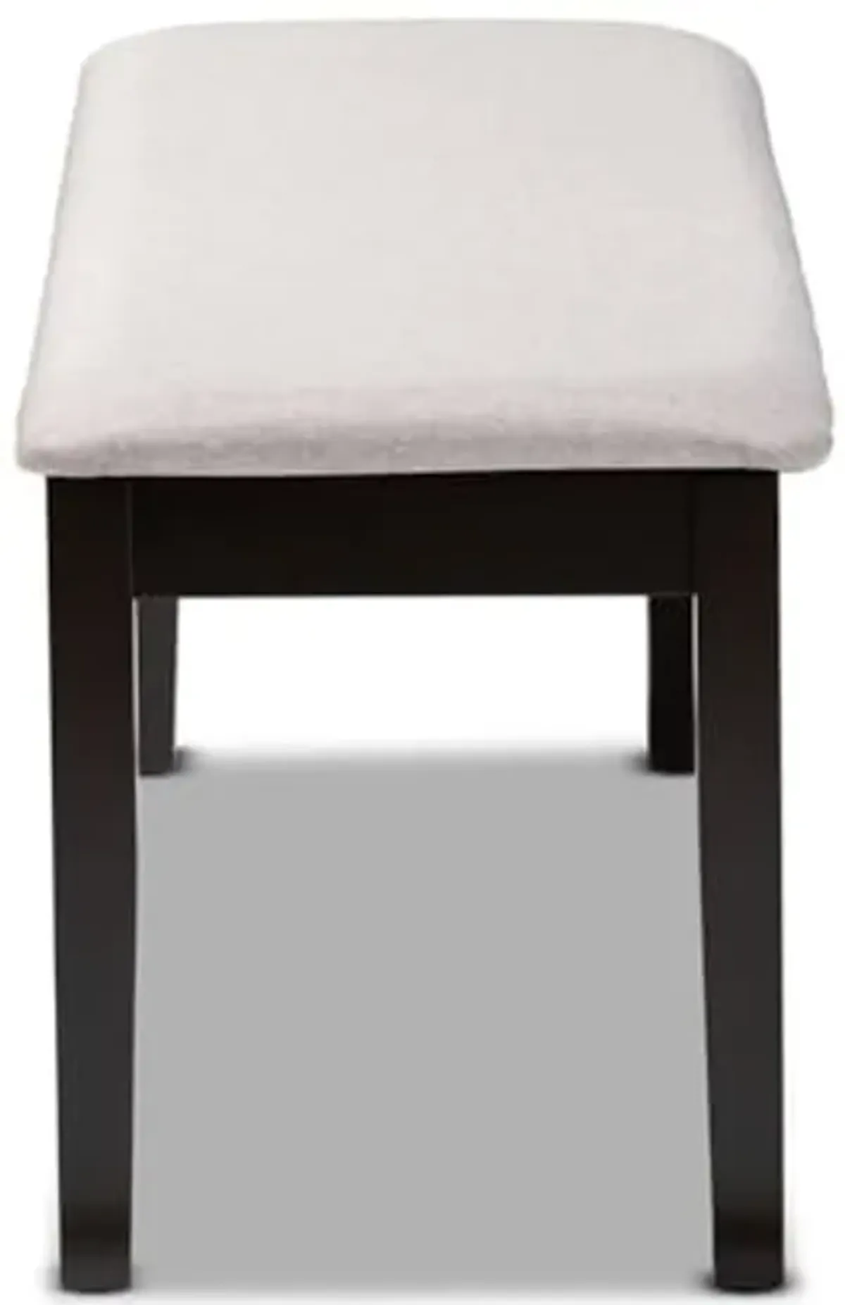 Baxton Studio Teresa Modern and Contemporary Transitional Grey Fabric Upholstered and Dark Brown Finished Wood Dining Bench