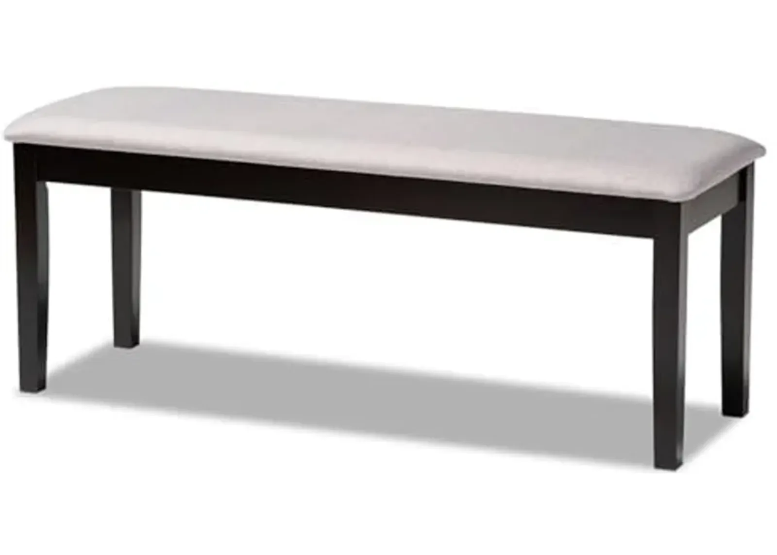 Baxton Studio Teresa Modern and Contemporary Transitional Grey Fabric Upholstered and Dark Brown Finished Wood Dining Bench