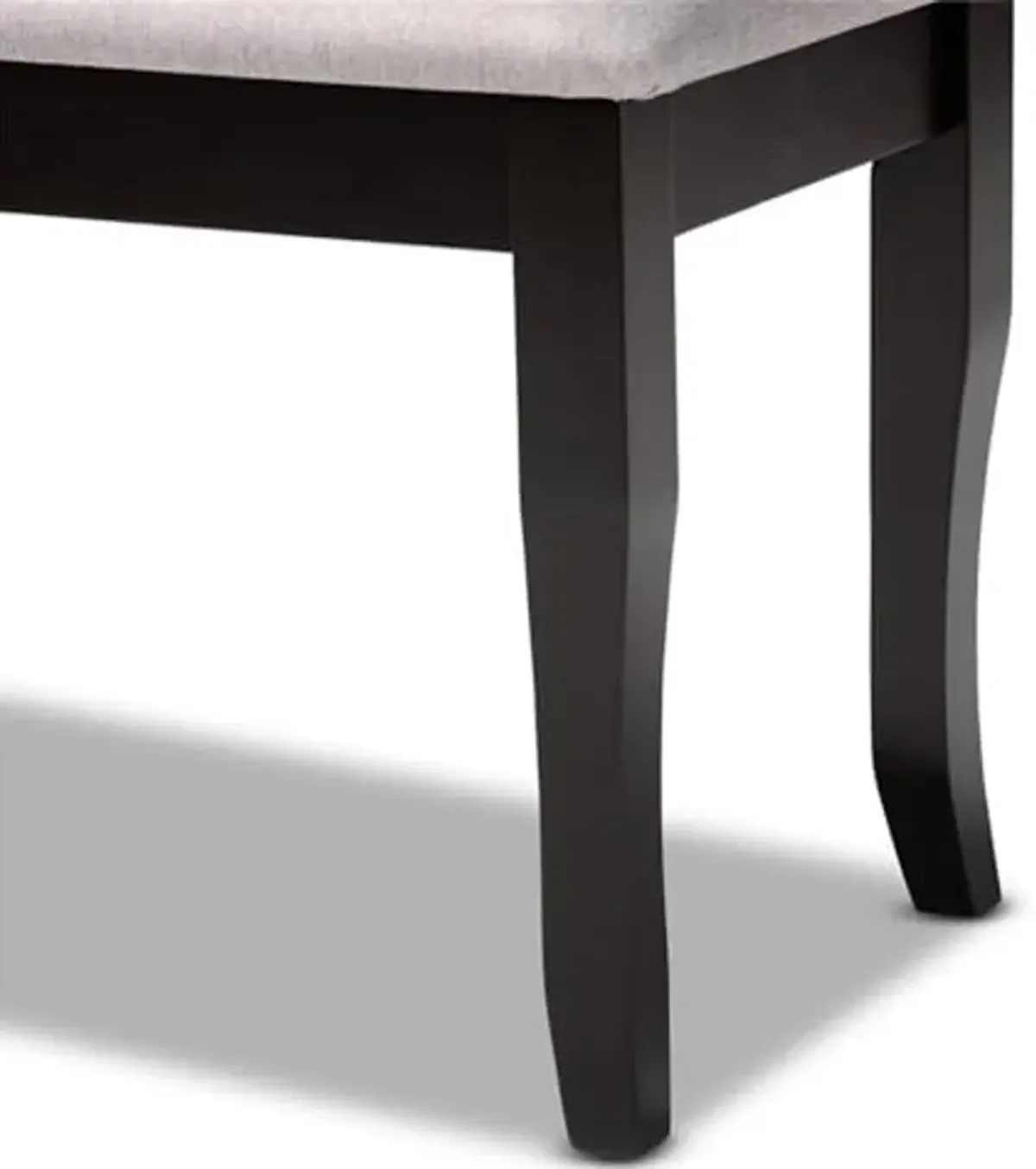 Baxton Studio Cornelie Modern and Contemporary Transitional Grey Fabric Upholstered and Dark Brown Finished Wood Dining Bench