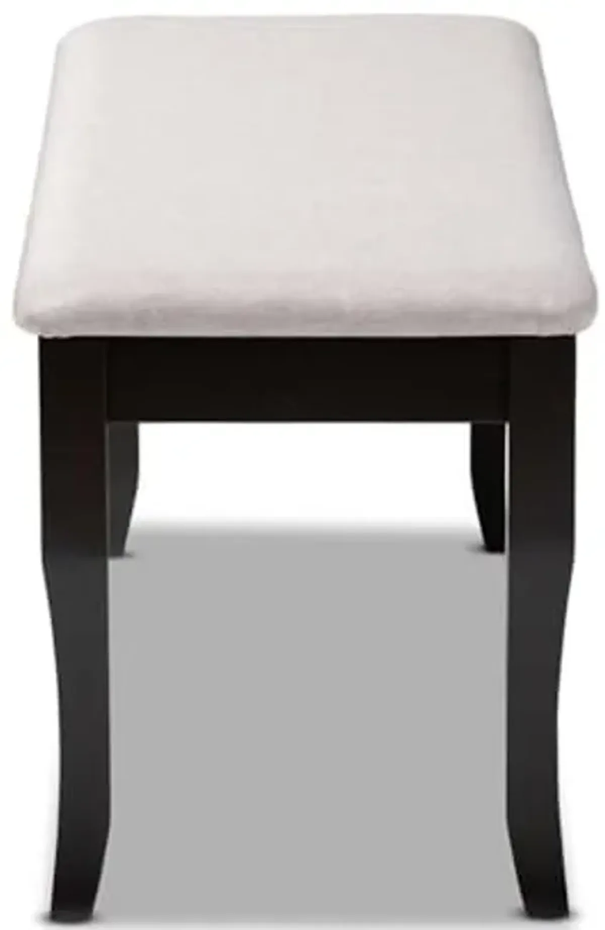 Baxton Studio Cornelie Modern and Contemporary Transitional Grey Fabric Upholstered and Dark Brown Finished Wood Dining Bench