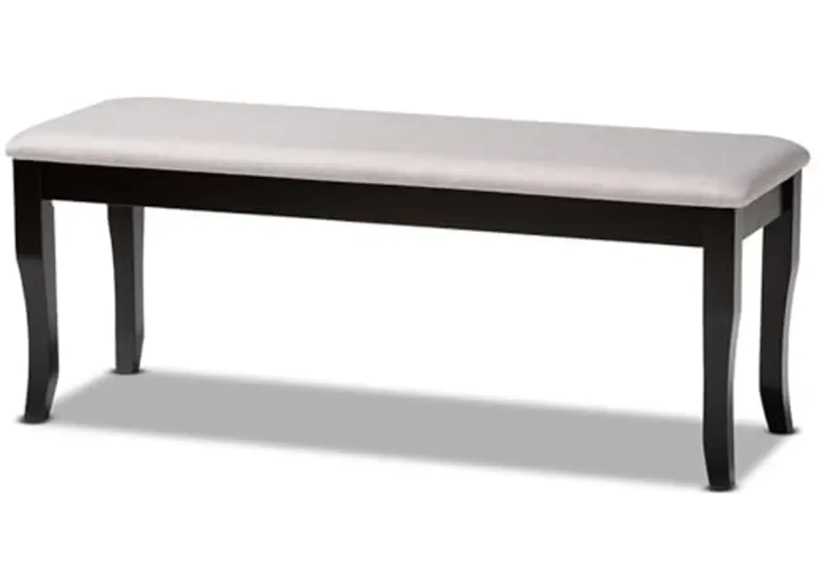 Baxton Studio Cornelie Modern and Contemporary Transitional Grey Fabric Upholstered and Dark Brown Finished Wood Dining Bench