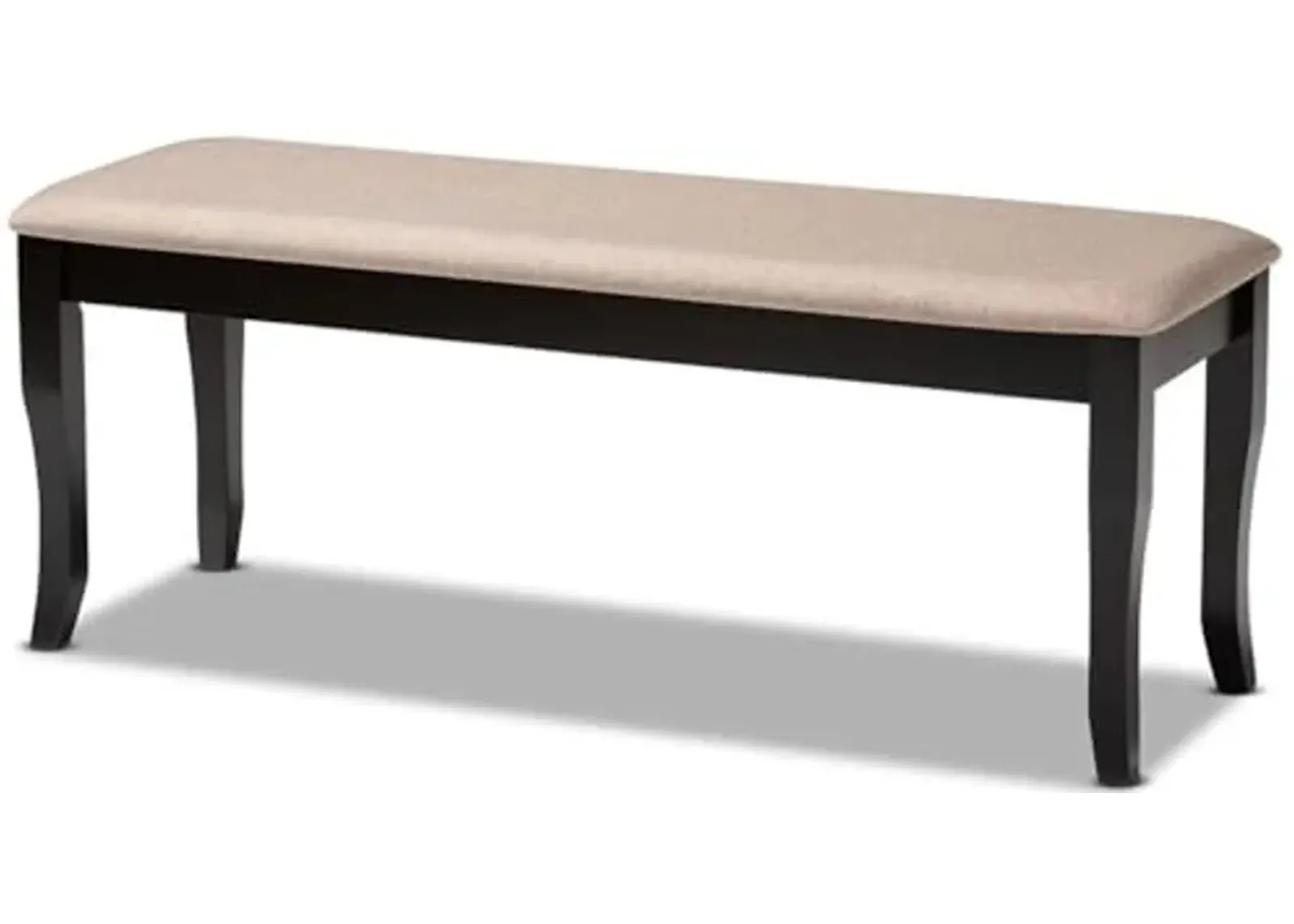 Baxton Studio Cornelie Modern and Contemporary Transitional Sand Fabric Upholstered and Dark Brown Finished Wood Dining Bench