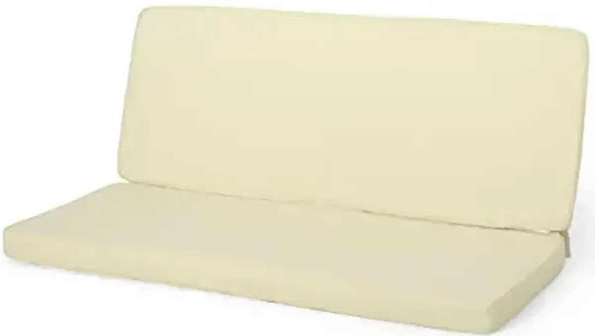 Christopher Knight Home Gavin Outdoor Water Resistant Fabric Loveseat Cushions, 20.50" D x 51.50" W x 3.25" H, Cream