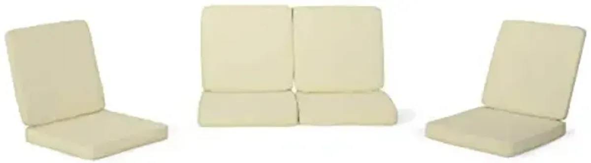 Gavin Outdoor Water Resistant Fabric Club Chair Cushions (Set of 4), Cream
