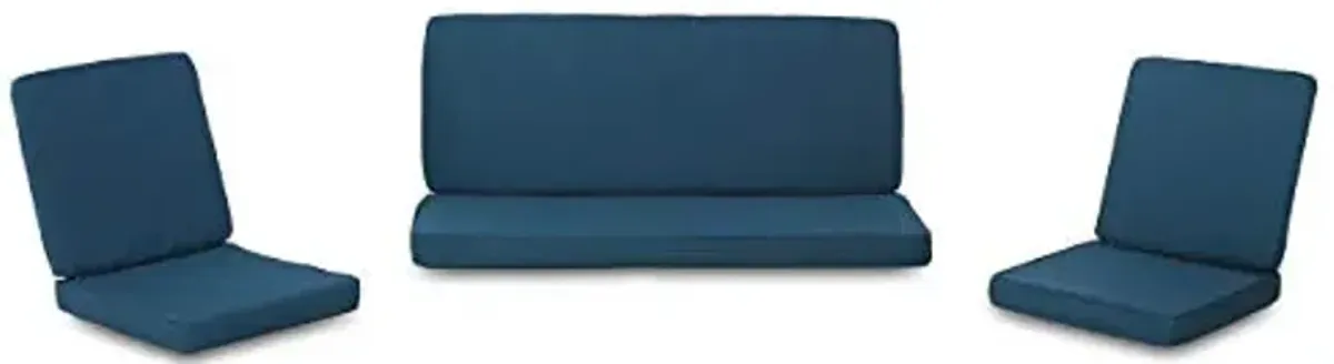 Christopher Knight Home Gavin Outdoor Water Resistant Fabric Loveseat and Club Chair Cushions, Dark Teal