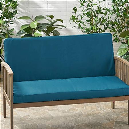 Christopher Knight Home Gavin Outdoor Water Resistant Fabric Loveseat Cushions, Dark Teal
