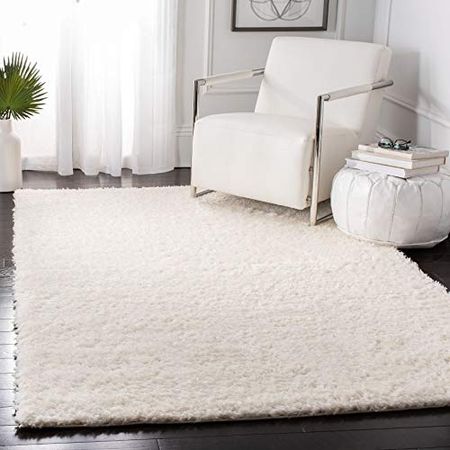 SAFAVIEH Madrid Shag Collection 10'6" x 14' Blush MDG256U Solid Non-Shedding Living Room Bedroom Dining Room Entryway Plush 1.6-inch Thick Area Rug