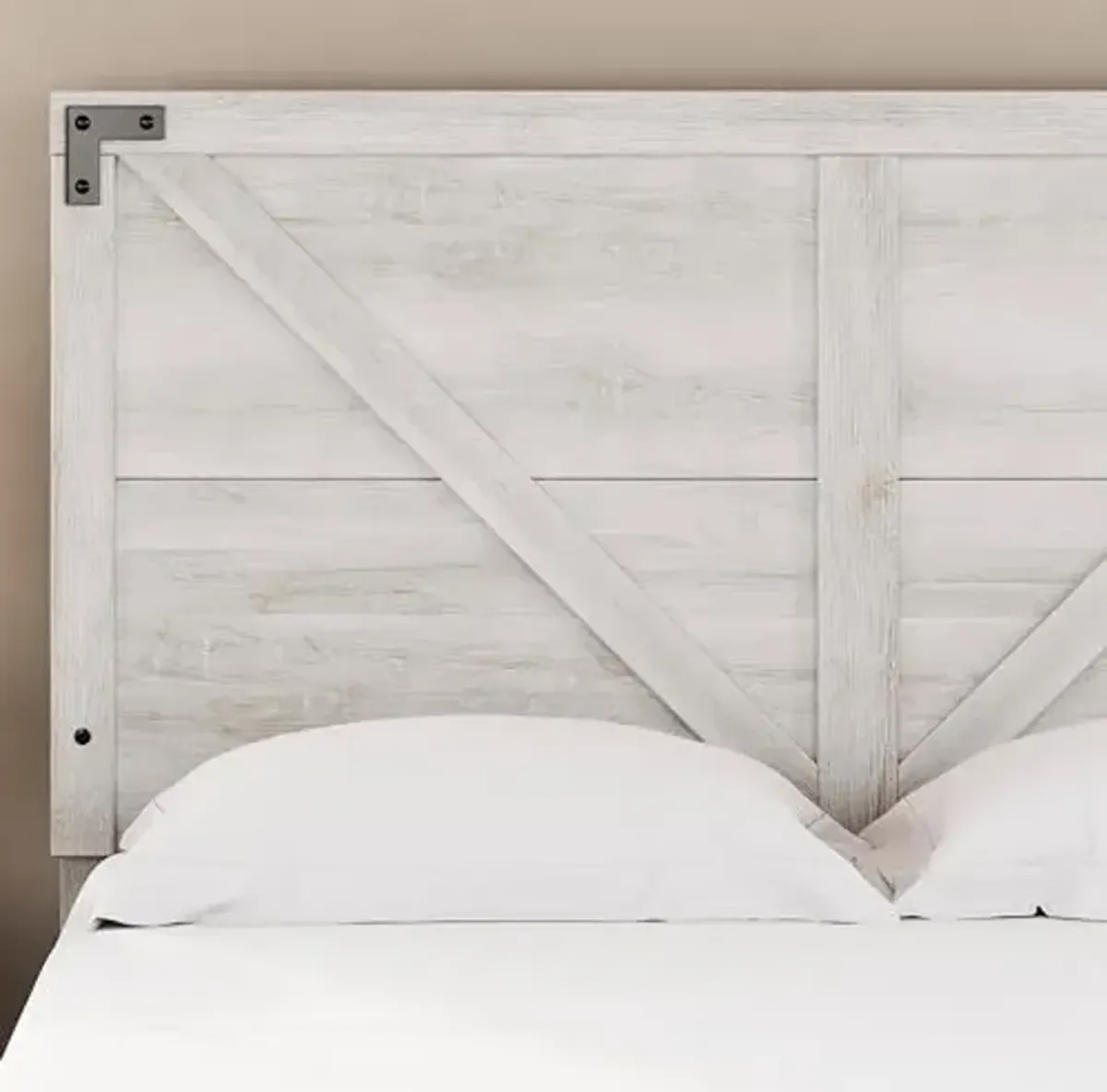 Signature Design by Ashley Shawburn Modern Farmhouse Headboard, Queen, Whitewash