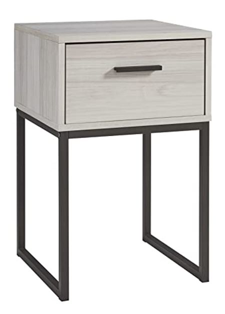 Signature Design by Ashley Socalle Modern Industrial Nightstand, Natural Beige