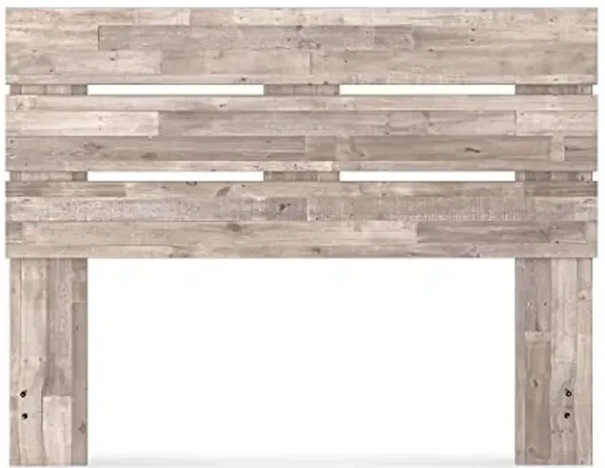 Signature Design by Ashley Neilsville Butcher Block Panel Headboard, Queen, Beige