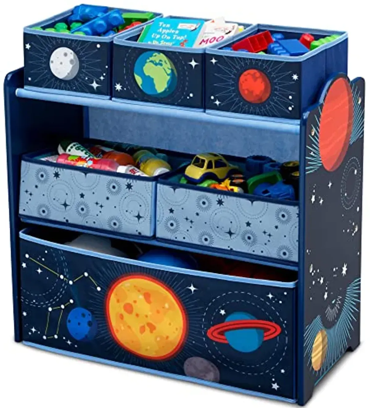 Delta Children Space Adventures Design & Store 6 Bin Toy Storage Organizer - Greenguard Gold Certified, Blue