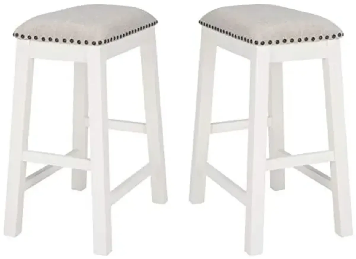 SAFAVIEH Home Collection Aero White 25-inch Counter Stool (Set of 2)