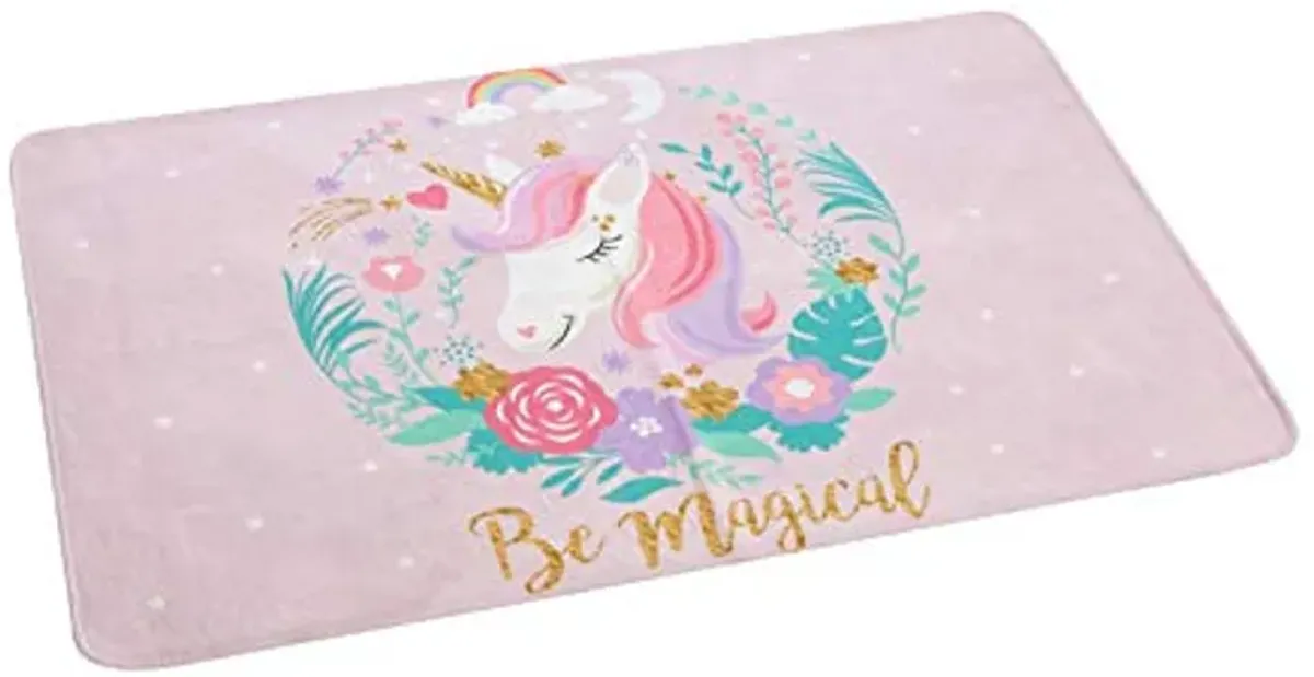 Heritage Kids Royal Plush Area Rug with Anti Skid Back, Unicorn, 30"x46", Multi