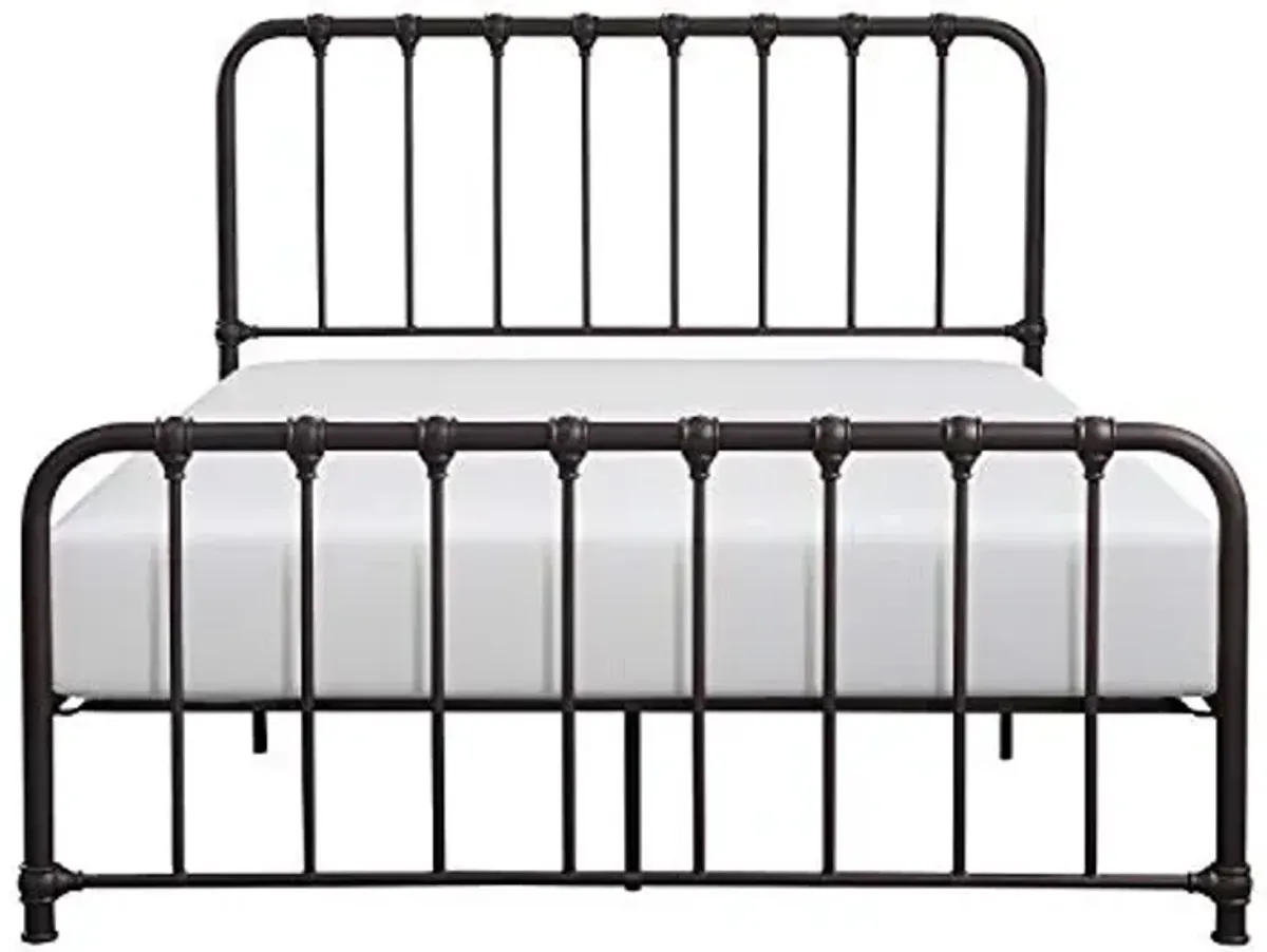 Lexicon Queen Metal Bed Frame, Platform Bed with Strong Metal Slat Support Under Bed Storage, Queen Bed Frame with Headboard, No Box Spring Needed, Easy Assembly, Queen, Dark Bronze
