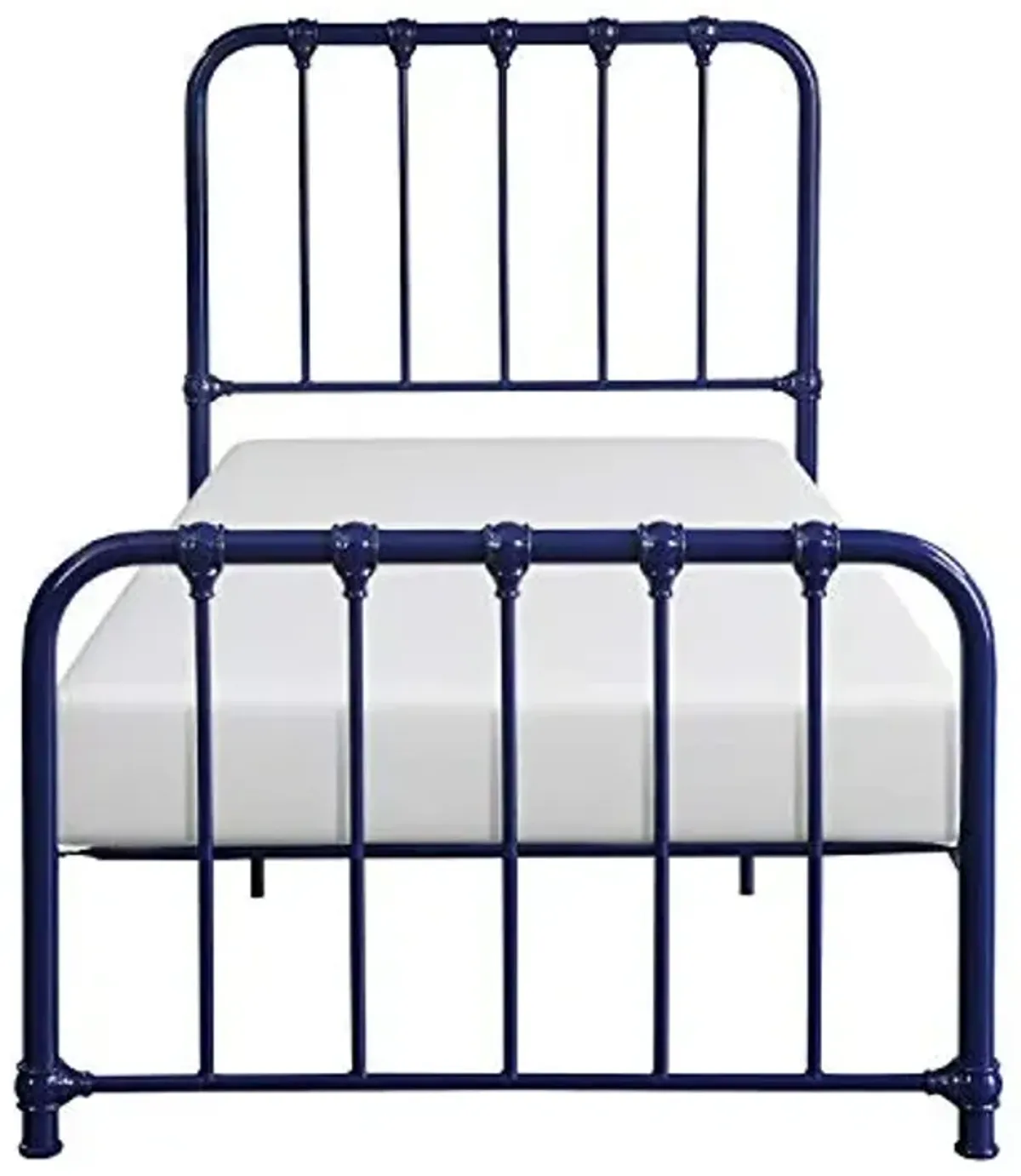 Lexicon Twin Metal Bed Frame, Platform Bed with Strong Metal Slat Support Under Bed Storage, Twin Bed Frame with Headboard, No Box Spring Needed, Easy Assembly, Twin, Navy Blue