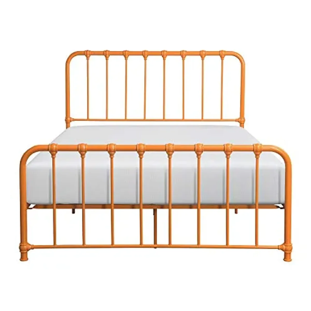 Lexicon Queen Metal Bed Frame, Platform Bed with Strong Metal Slat Support Under Bed Storage, Queen Bed Frame with Headboard, No Box Spring Needed, Easy Assembly, Queen, Orange