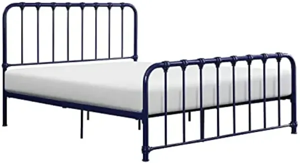 Lexicon Full Metal Bed Frame, Platform Bed with Strong Metal Slat Support Under Bed Storage, Full Bed Frame with Headboard, No Box Spring Needed, Easy Assembly, Full, Navy Blue