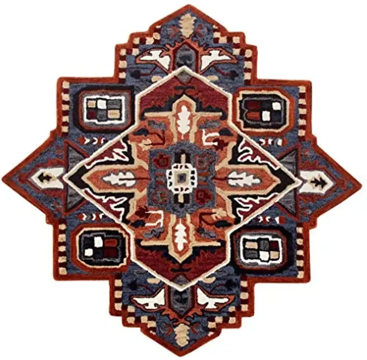 Lr Home Bold Southwestern Summer Cabin Medallion Shape Rug, 7' x 7'