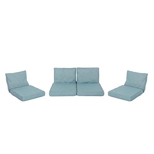 Benson Outdoor Water Resistant Fabric Loveseat and Club Chair Cushions, Teal