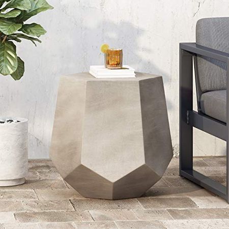 Christopher Knight Home 313409 Side Table, Light Gray