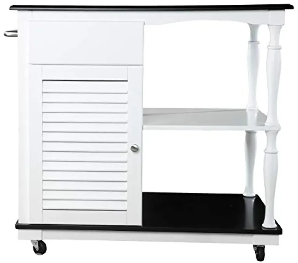 SEI Furniture Muxlow Kitchen Island, Black, White