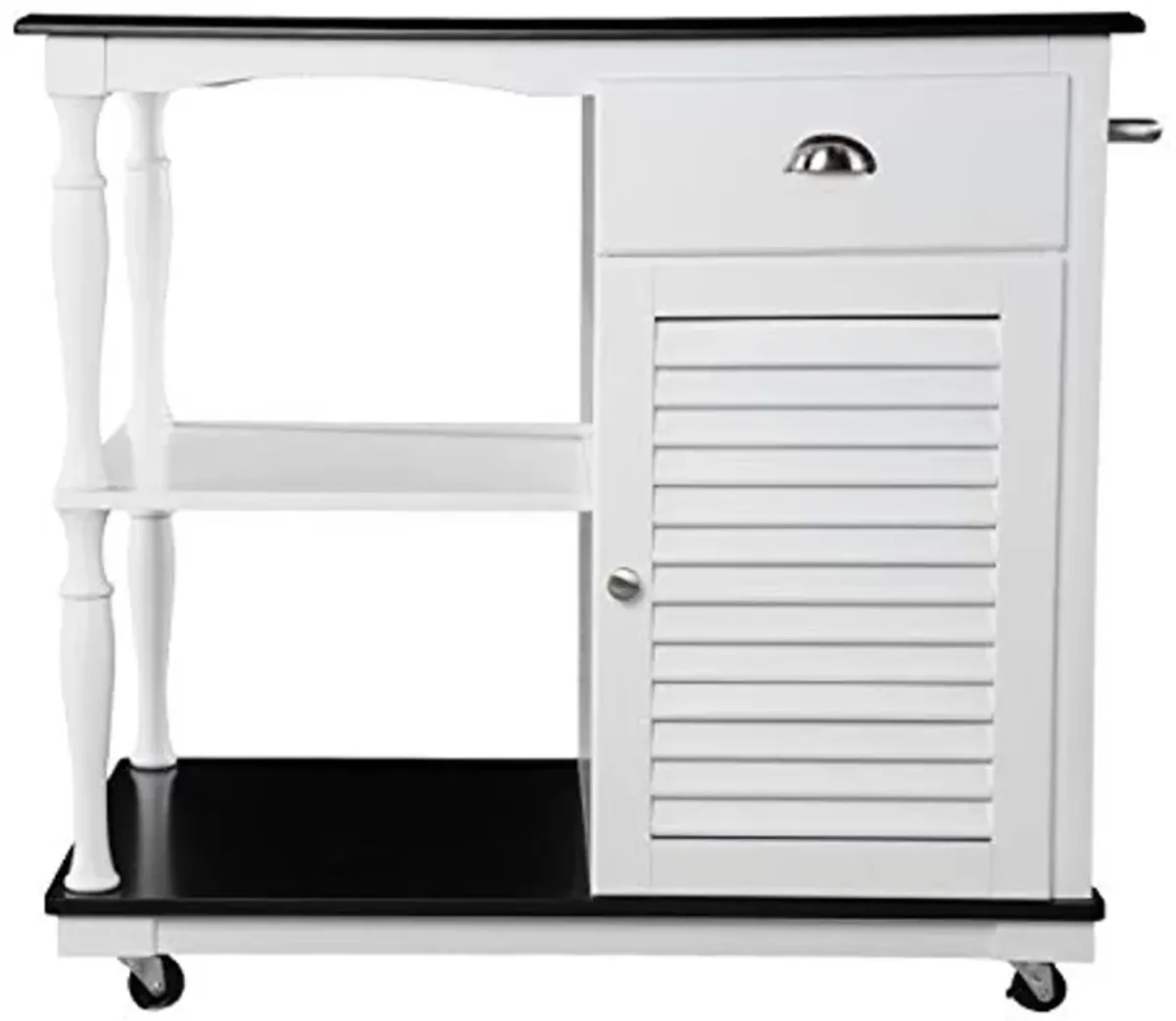 SEI Furniture Muxlow Kitchen Island, Black, White