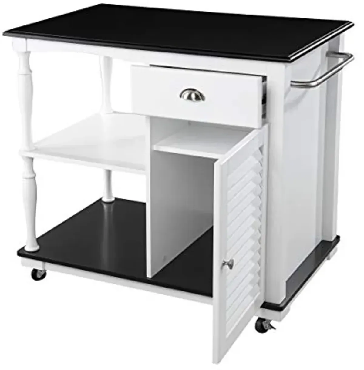 SEI Furniture Muxlow Kitchen Island, Black, White