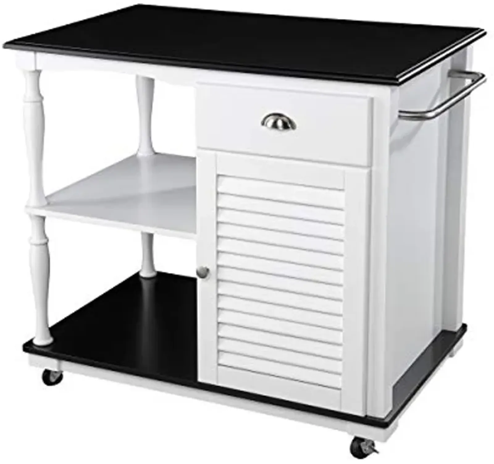 SEI Furniture Muxlow Kitchen Island, Black, White