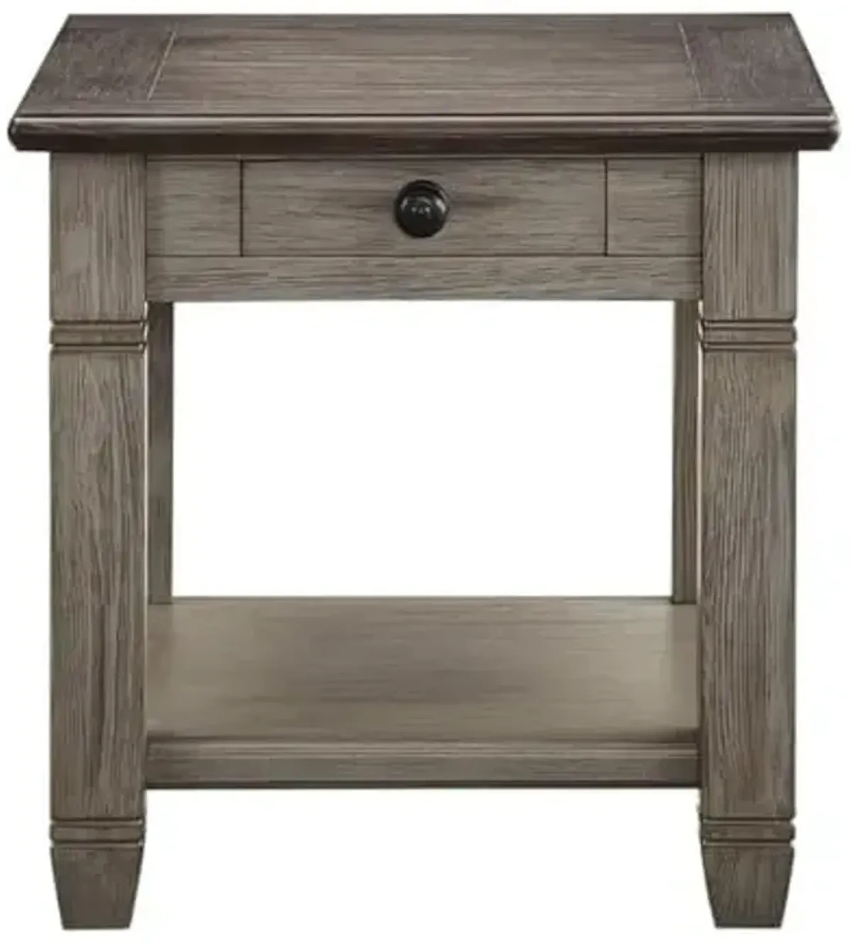 Homelegance Lexicon Granby Wood 1 Drawer End Table in Antique Gray
