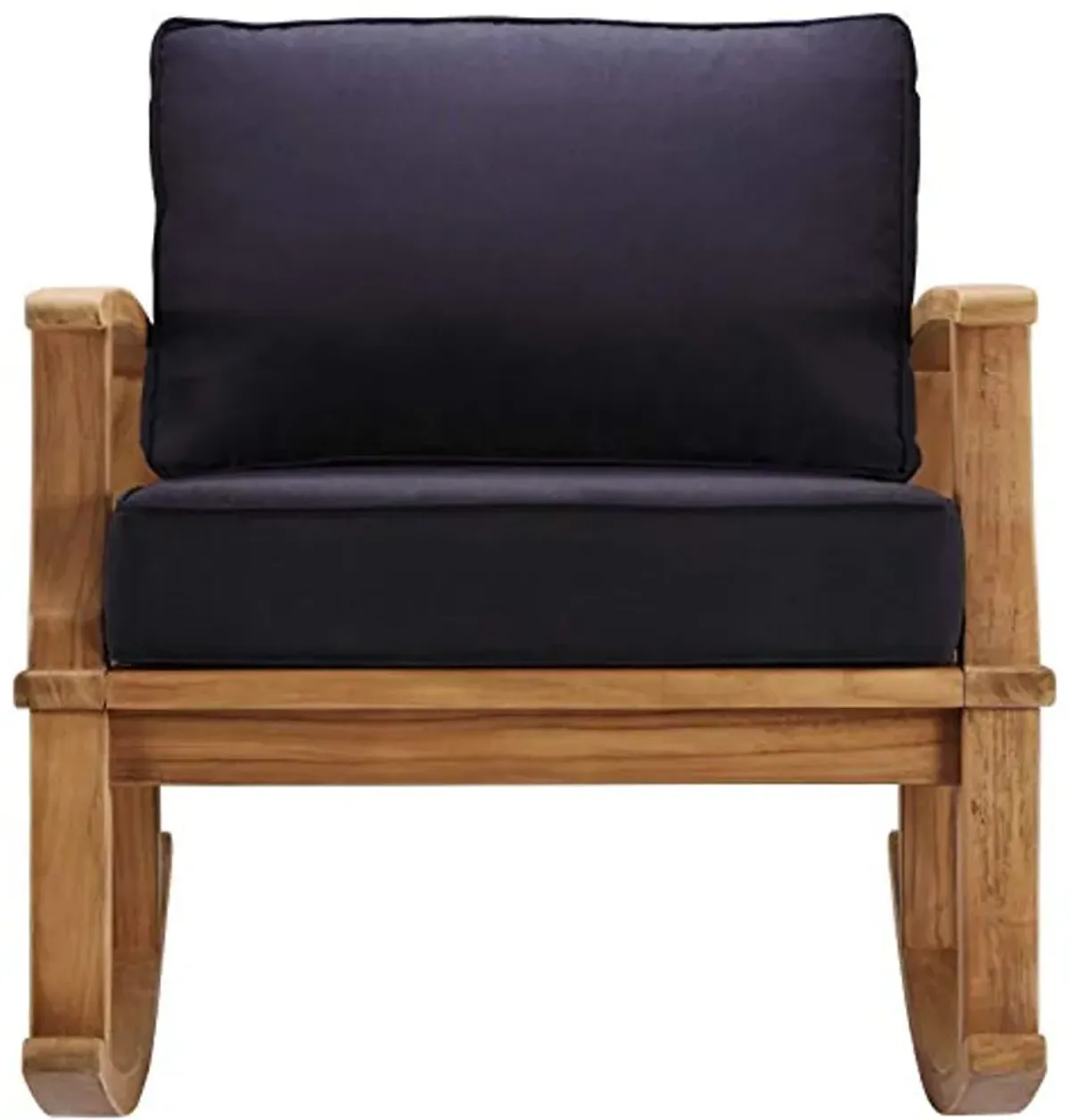 Modway EEI-4177-NAT-NAV Marina Patio Teak Rocking Chair, Natural Navy