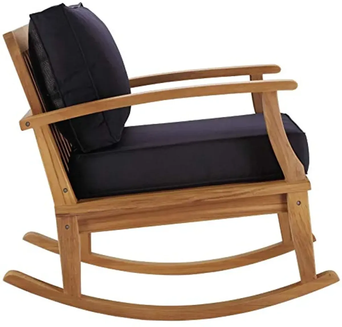 Modway EEI-4177-NAT-NAV Marina Patio Teak Rocking Chair, Natural Navy