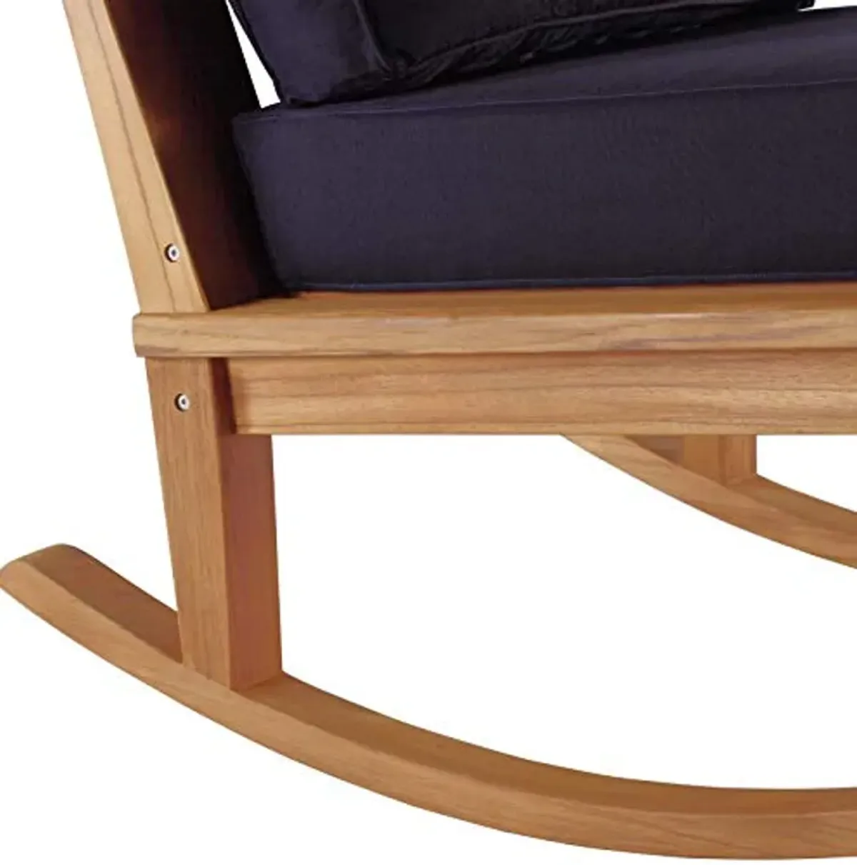 Modway EEI-4177-NAT-NAV Marina Patio Teak Rocking Chair, Natural Navy