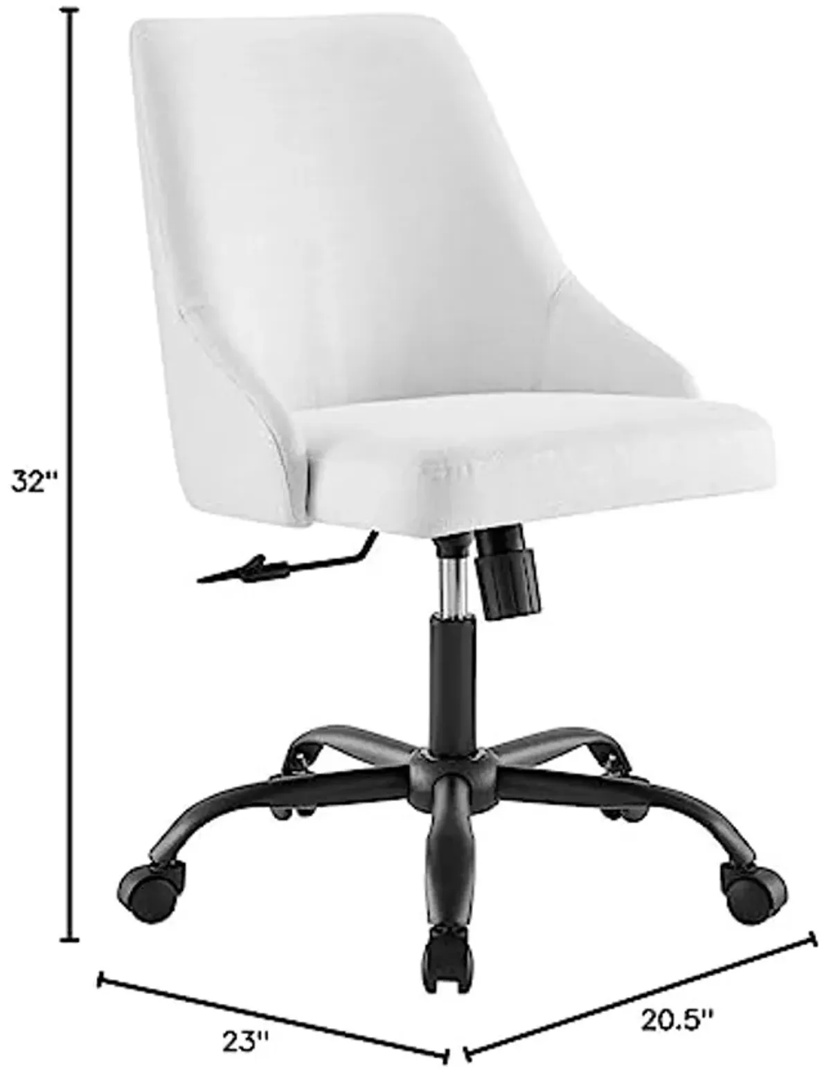 Modway Designate Swivel Upholstered Office Chair, Black White