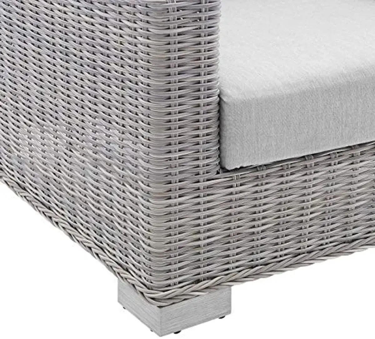 Modway EEI-3973-LGR-GRY Conway Sunbrella Outdoor Patio Wicker Rattan, Loveseat, Light Gray Gray