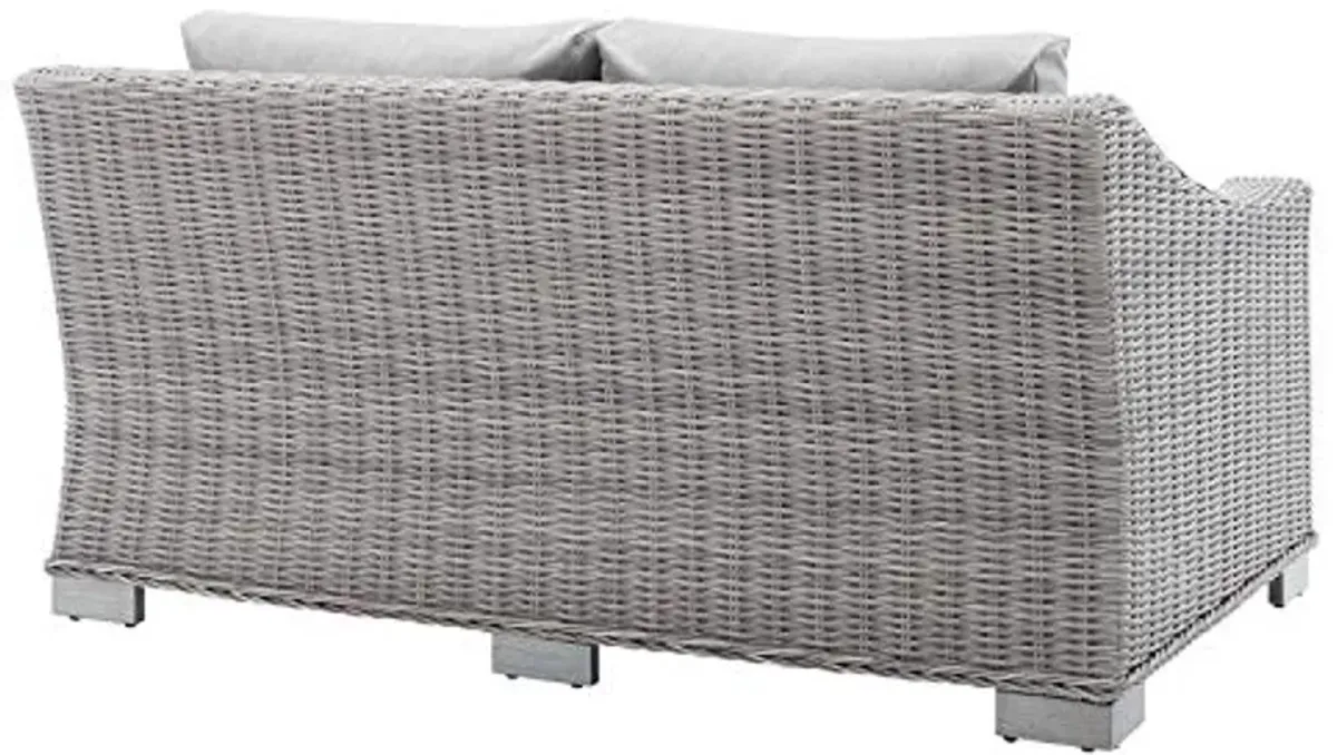 Modway EEI-3973-LGR-GRY Conway Sunbrella Outdoor Patio Wicker Rattan, Loveseat, Light Gray Gray