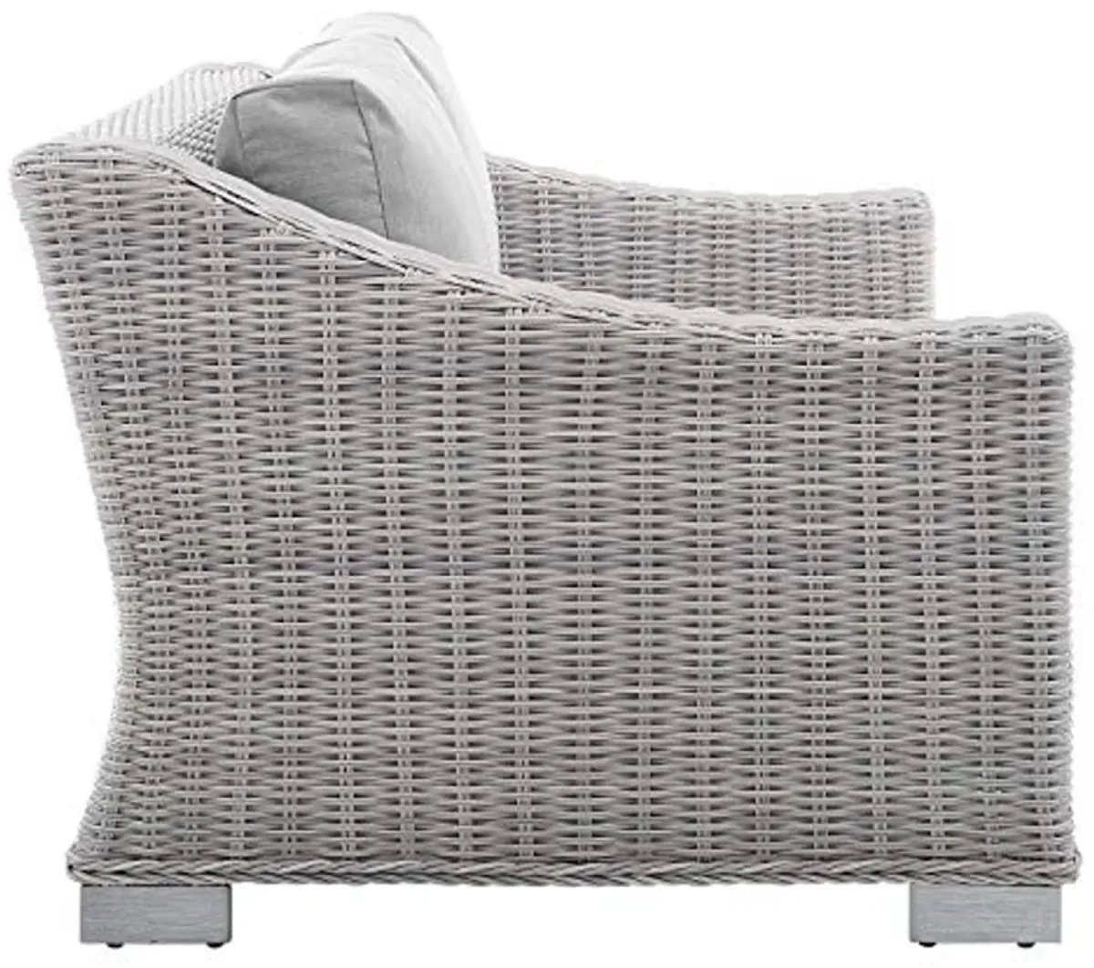 Modway EEI-3973-LGR-GRY Conway Sunbrella Outdoor Patio Wicker Rattan, Loveseat, Light Gray Gray