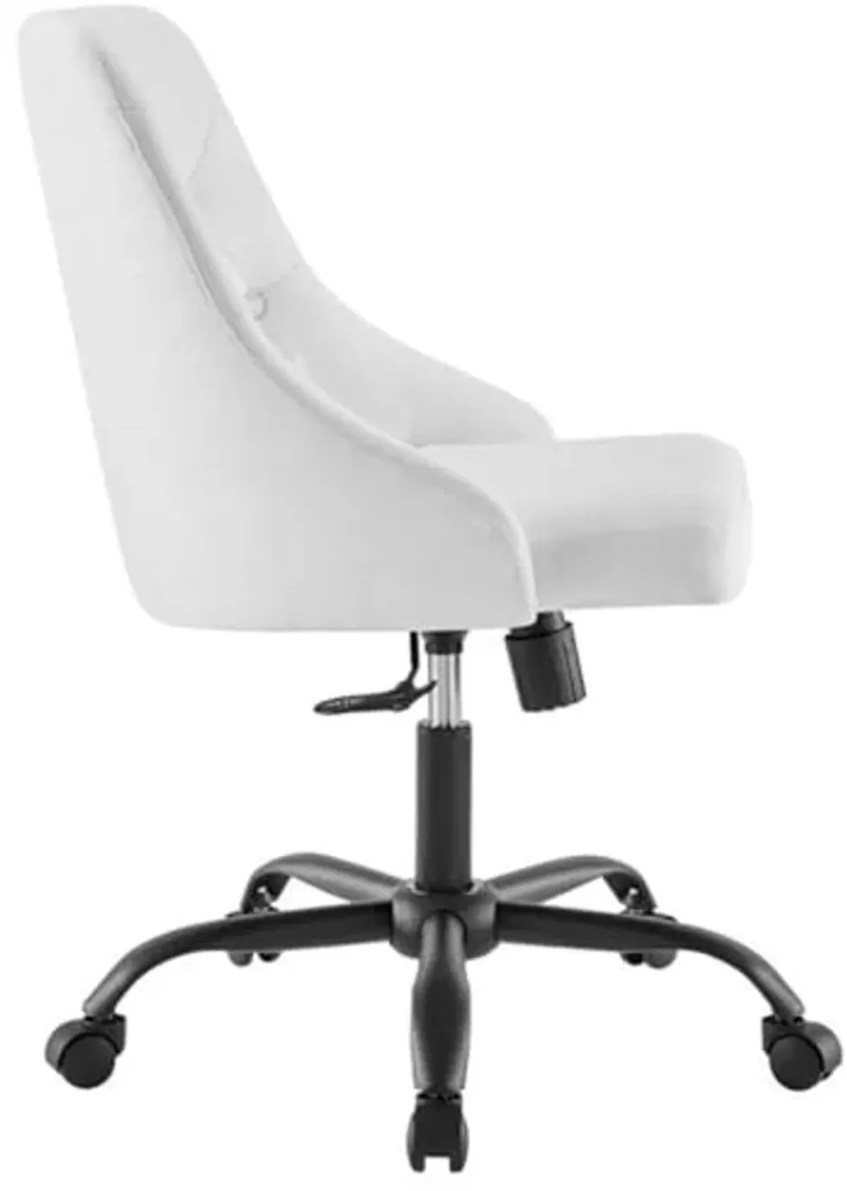 Modway EEI-4369-BLK-WHI Distinct Tufted Swivel Upholstered Office Chair, Black White