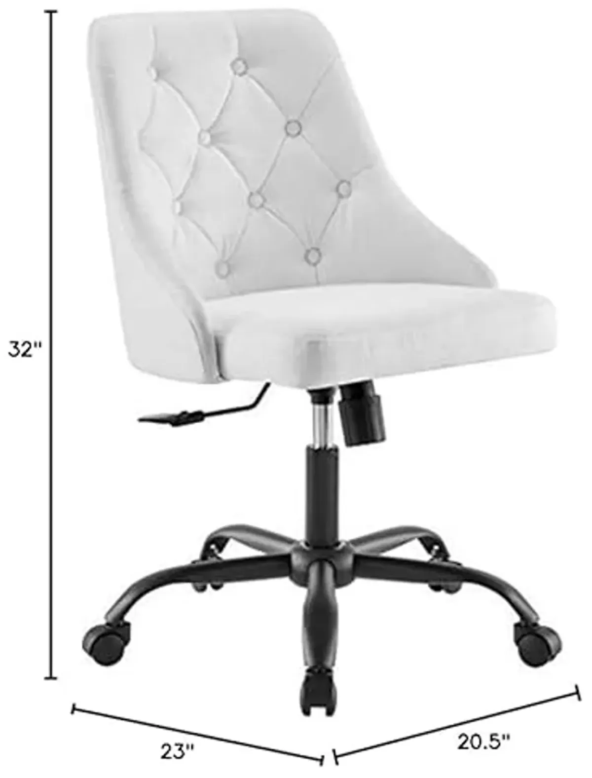 Modway EEI-4369-BLK-WHI Distinct Tufted Swivel Upholstered Office Chair, Black White