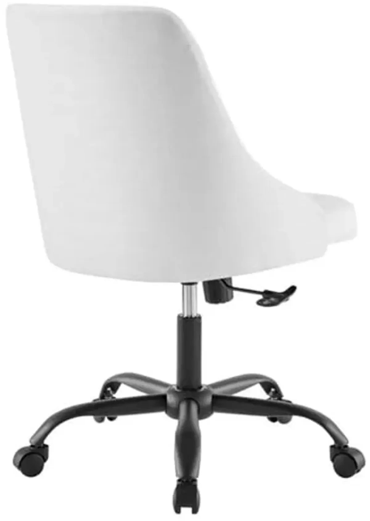 Modway EEI-4369-BLK-WHI Distinct Tufted Swivel Upholstered Office Chair, Black White