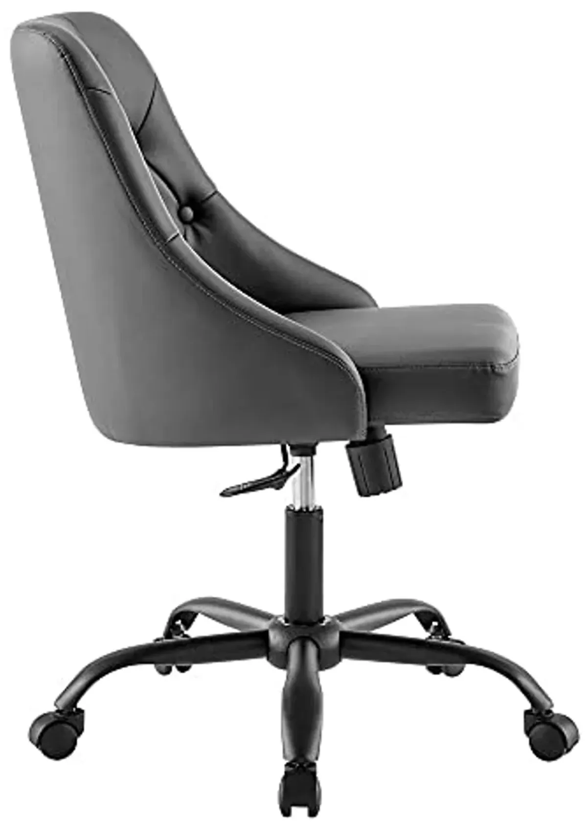 Modway Distinct Tufted Swivel Vegan Leather Office Chair, Black Gray