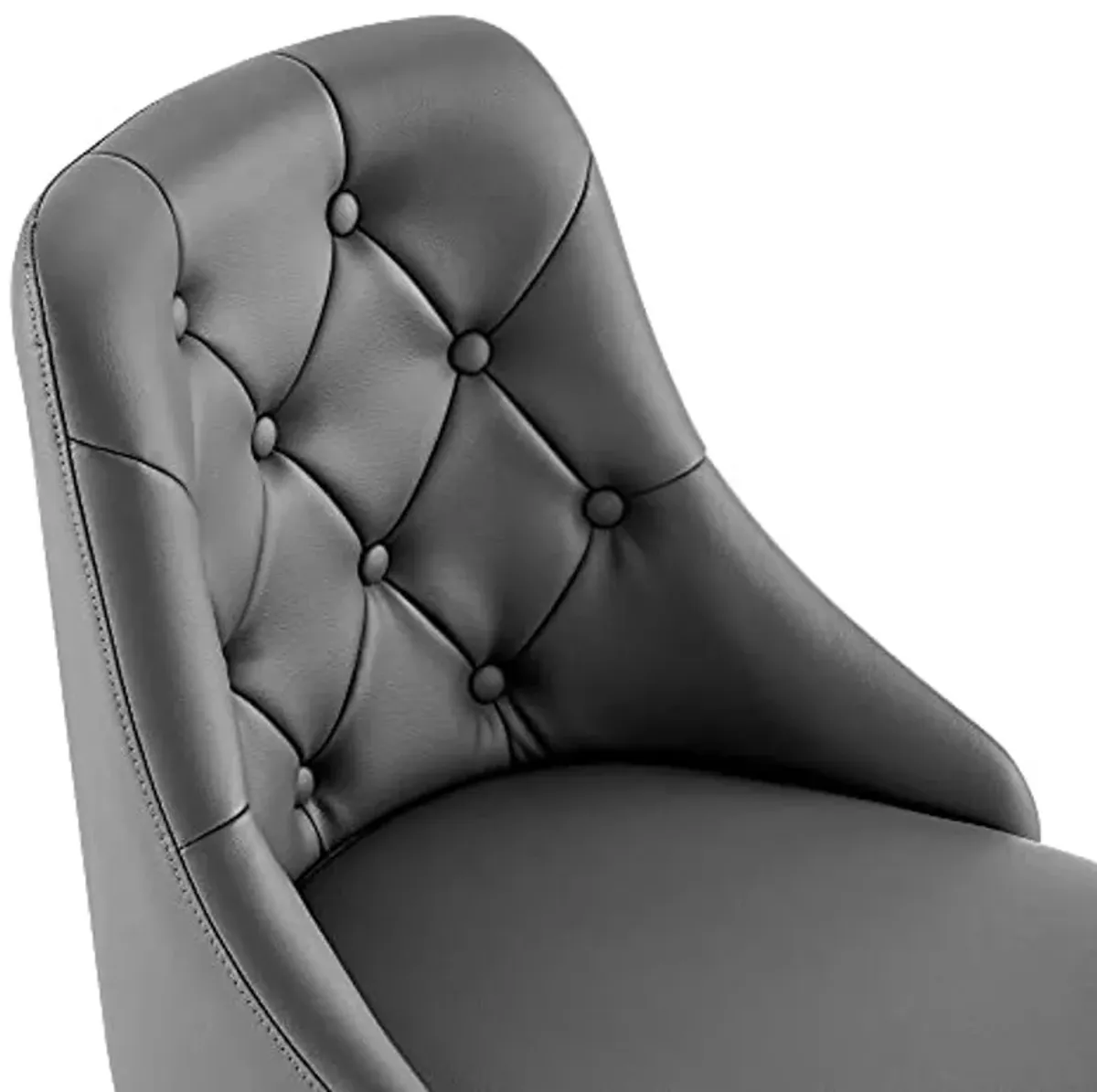 Modway Distinct Tufted Swivel Vegan Leather Office Chair, Black Gray