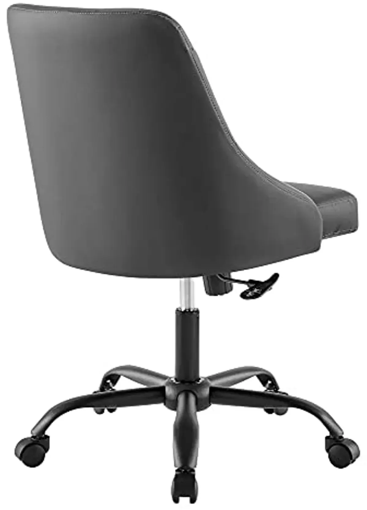 Modway Distinct Tufted Swivel Vegan Leather Office Chair, Black Gray