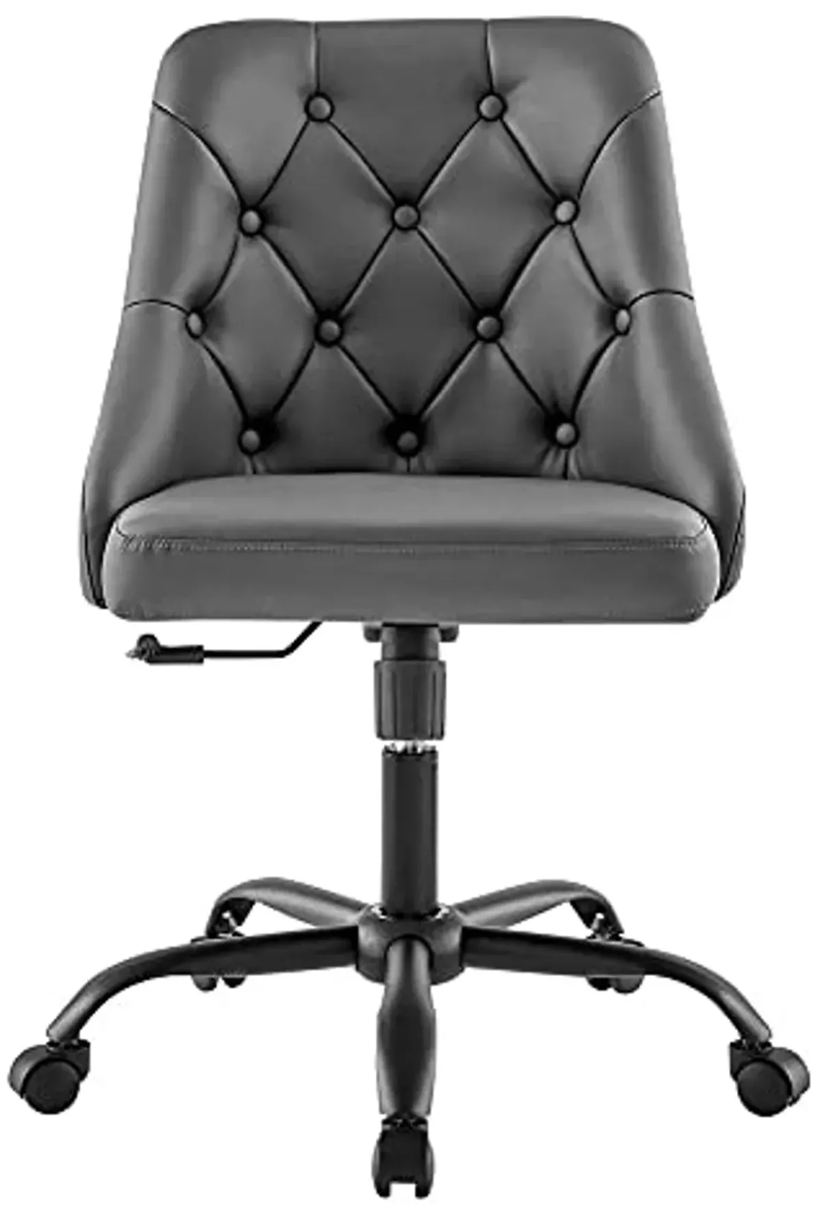 Modway Distinct Tufted Swivel Vegan Leather Office Chair, Black Gray